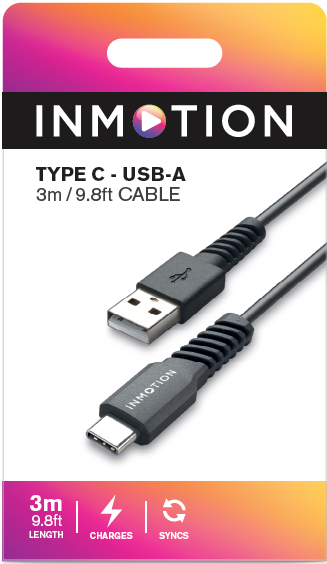 Picture of InMotion 3m USB-C to USB-A Cable Black