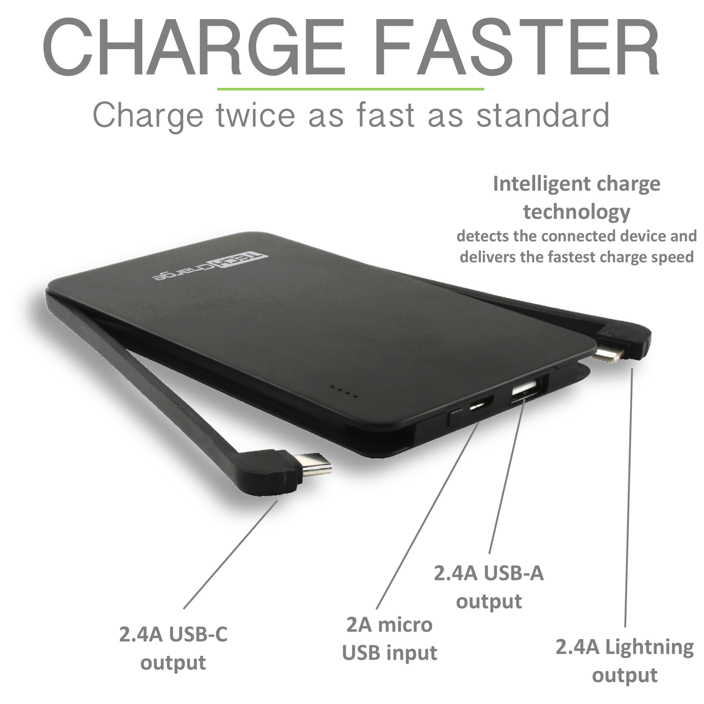 Picture of Tech Charge Super Slim 5000mAh black