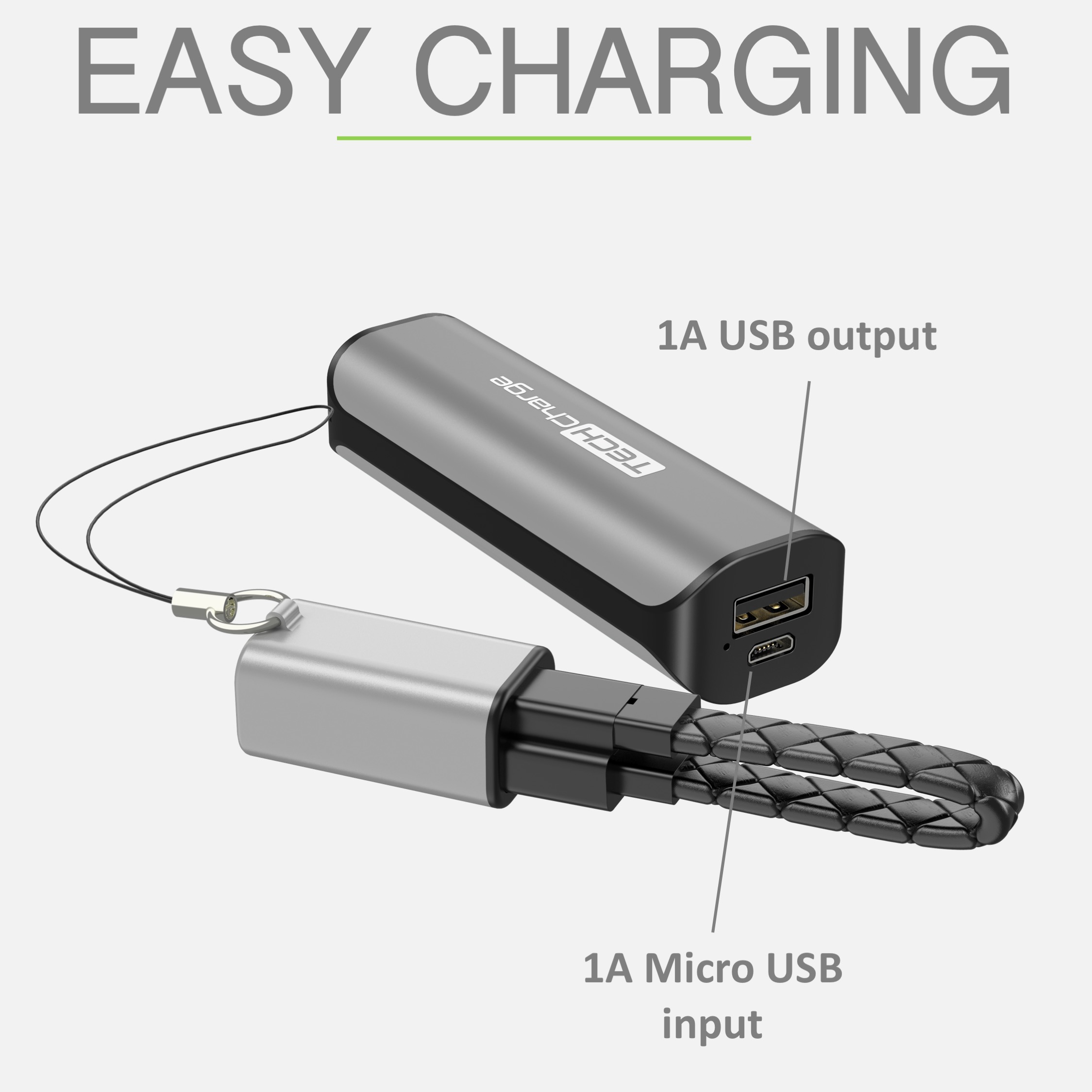 Picture of Tech Charge 3400mAh Light Cable Grey