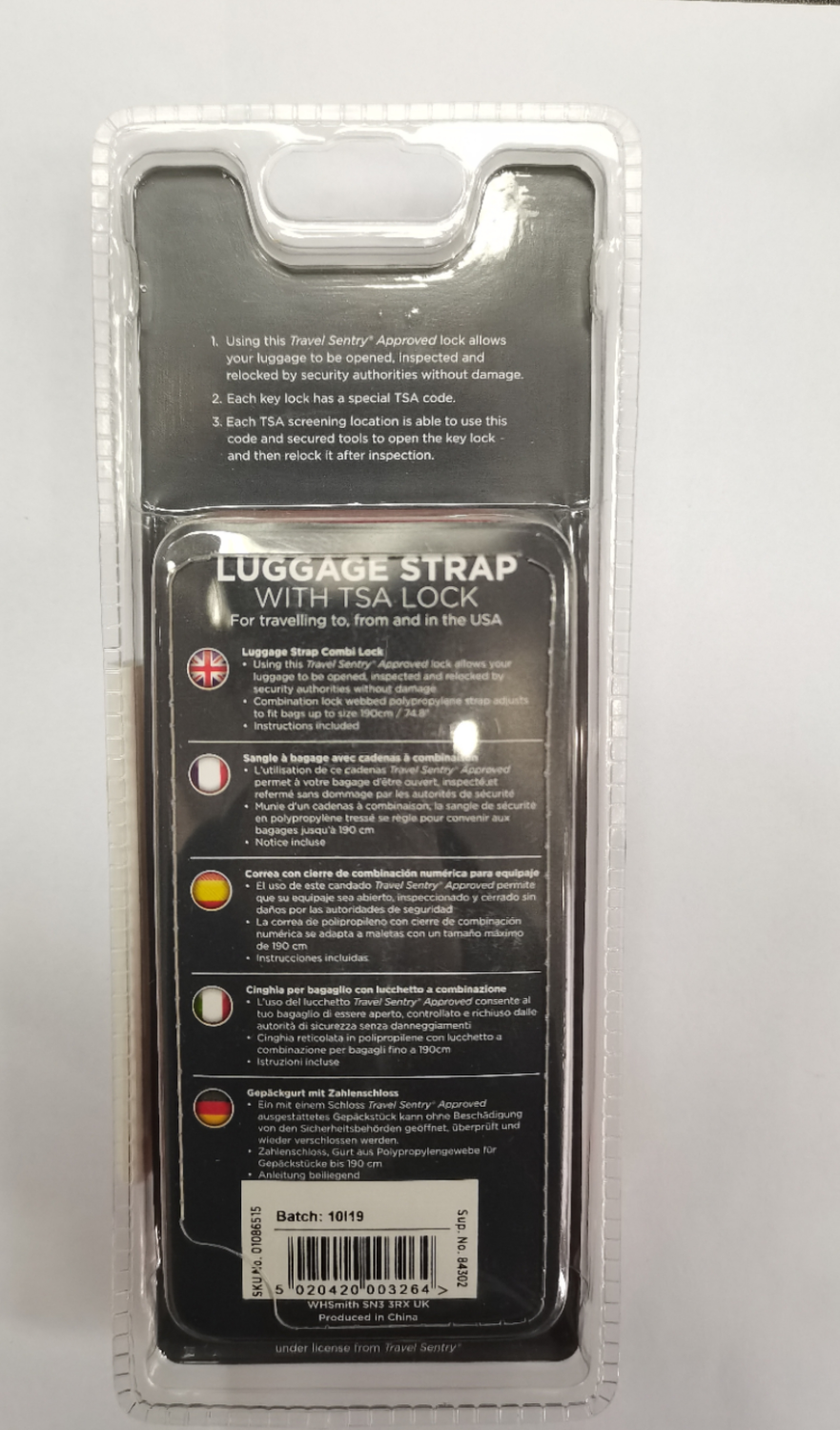 Picture of Destination Travel Luggage Strap TSA