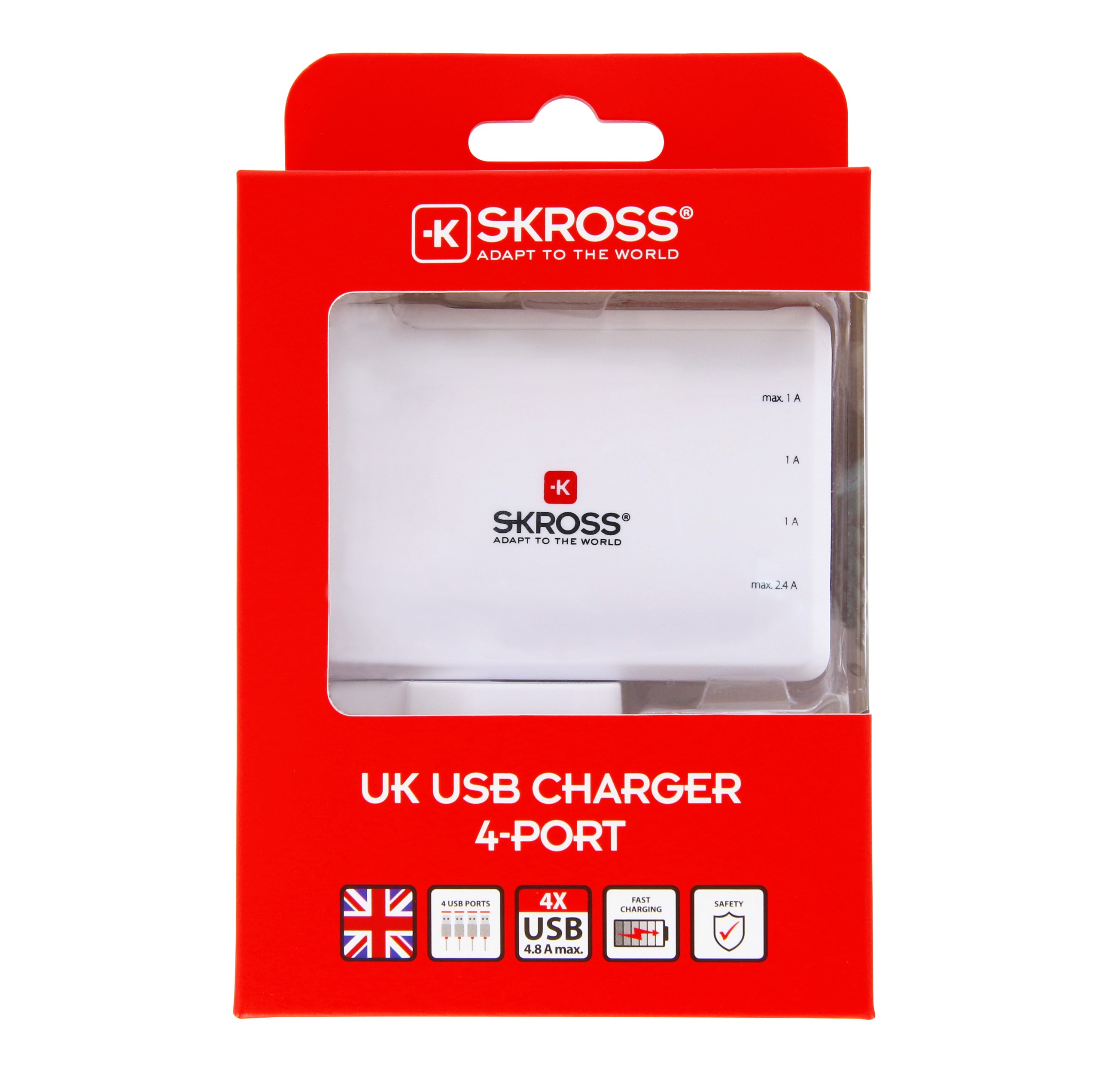 Picture of SKROSS 4 USB Port UK Adapter