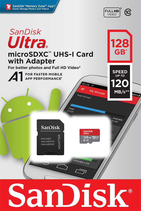 Picture of SanDisk Ultra MicroSDXC Card 128GB