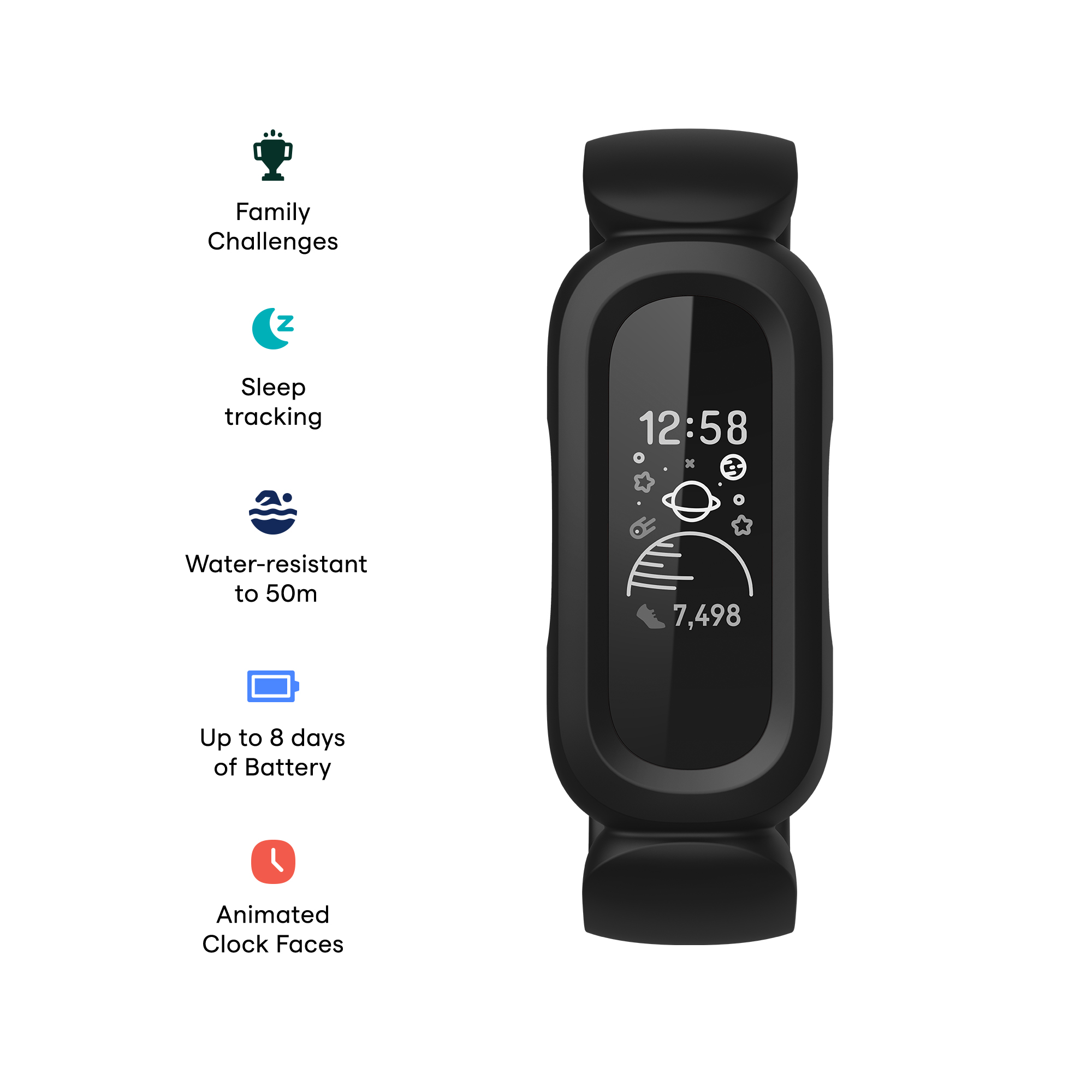 Picture of Fitbit Ace 3 Kids Tracker Black Red