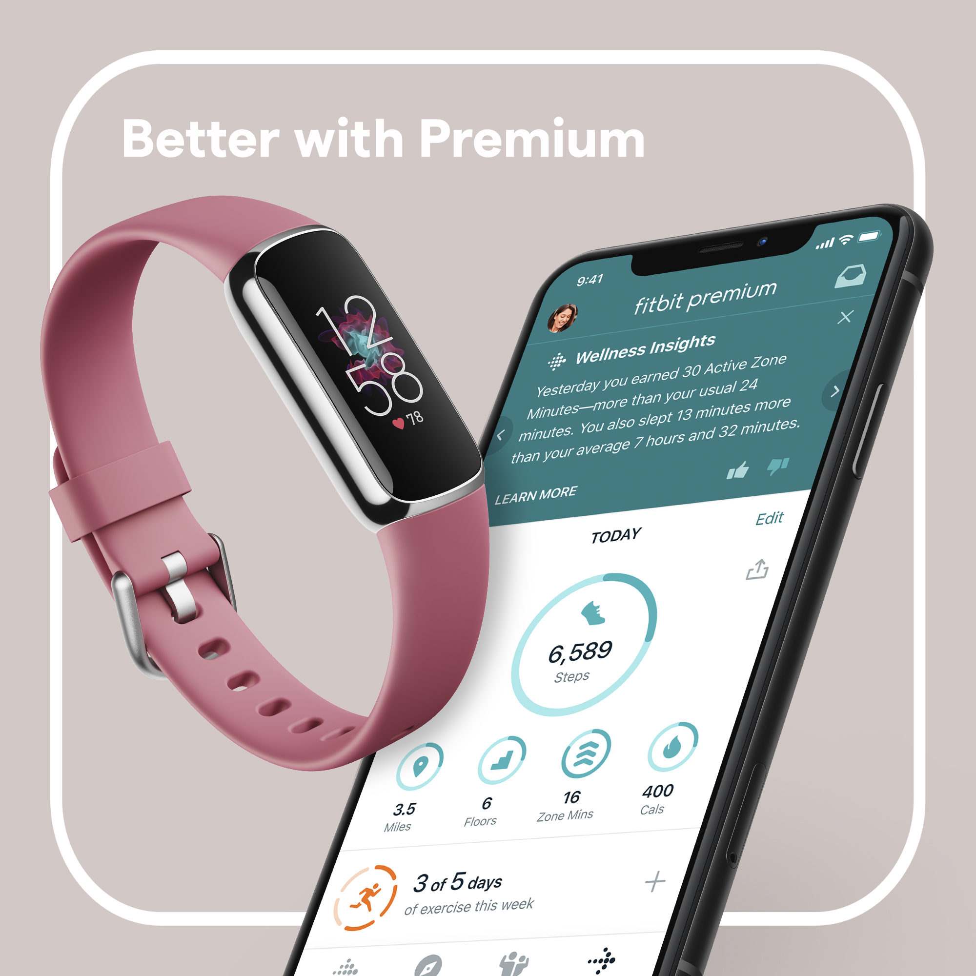 Picture of Fitbit Luxe Platinum Orchid
