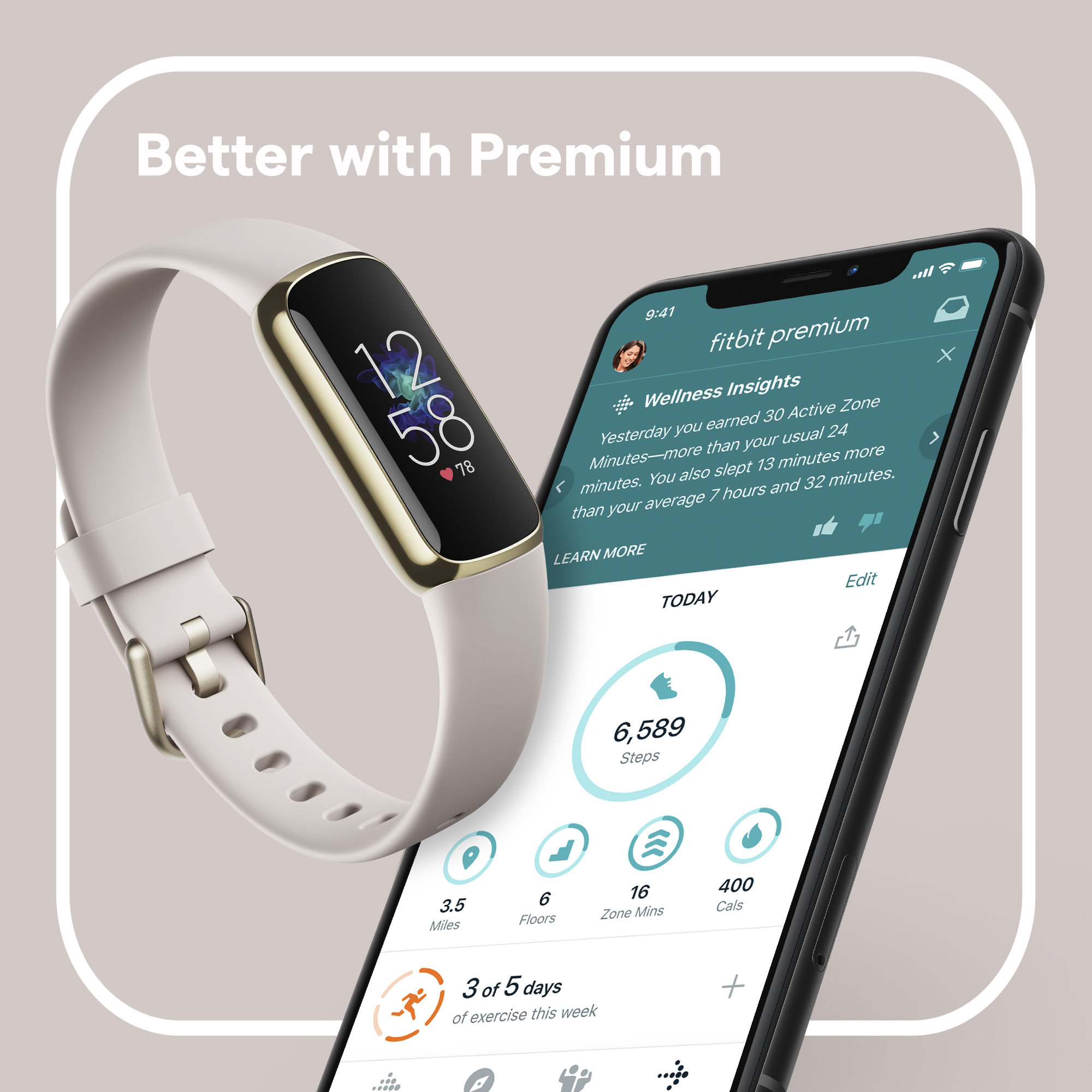 Picture of Fitbit Luxe Gold White